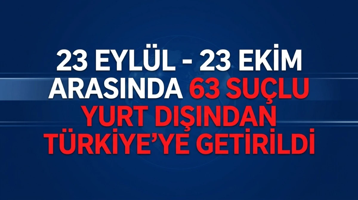 23 EYL&Uuml;L-23 EKİM ARASINDA 63 SU&Ccedil;LU YURT DIŞINDAN T&Uuml;RKİYE&rsquo;YE GETİRİLDİ